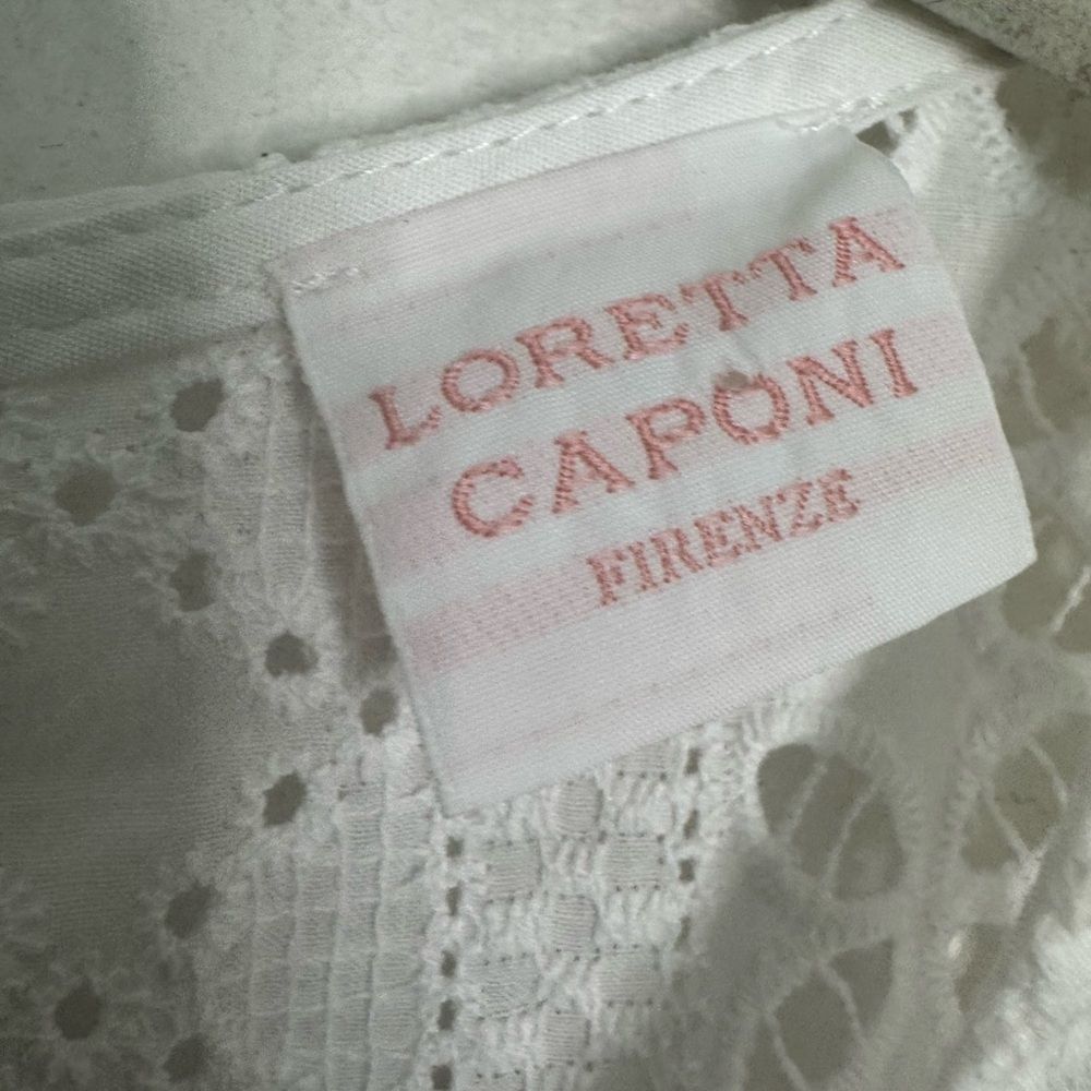 NWT LORETTA CAPONI Broderie Anglaise Cotton Midi Dress - Picture 11 of 15